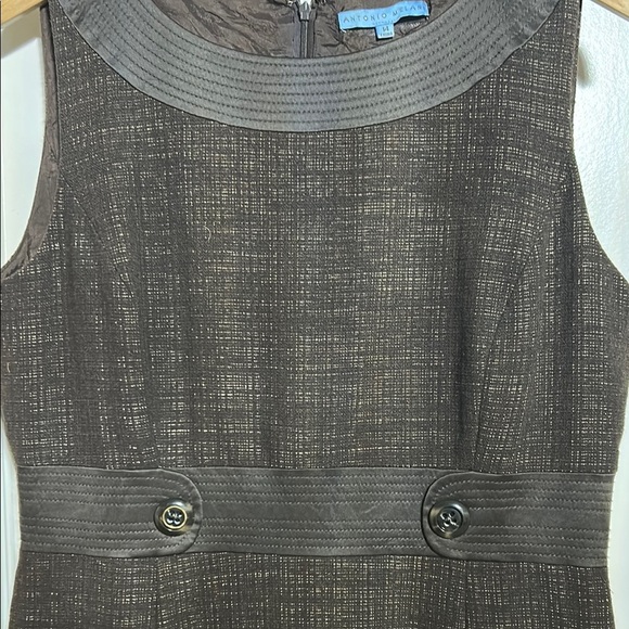 ANTONIO MELANI Gray Sleeveless Sheath Dress for Work - Picture 4 of 8